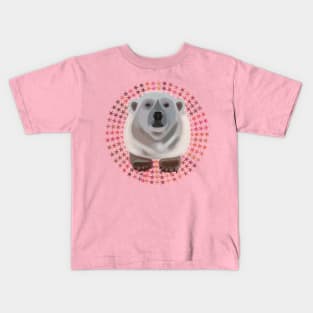 Polar Bear on circular Star pattern Kids T-Shirt